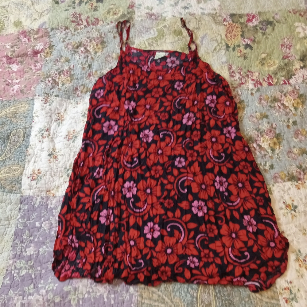 SPICY BAMBU 2XL RED PINK BLACK FLORAL SUMMER DRESS